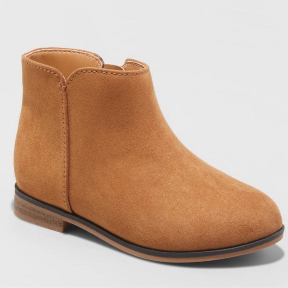 Toddler Girls, Cat & Jack, Penelope Zipper Booties, Cognac, Size 7